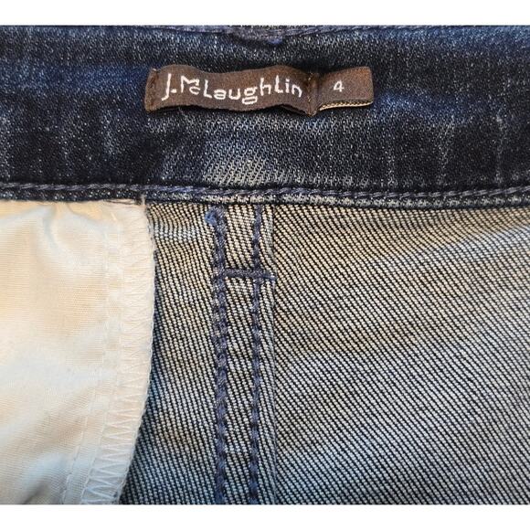 J McLaughlin Jeans Womens 4 Blue Straight Leg Mid-Rise Med Wash Classic Preppy - Picture 3 of 12